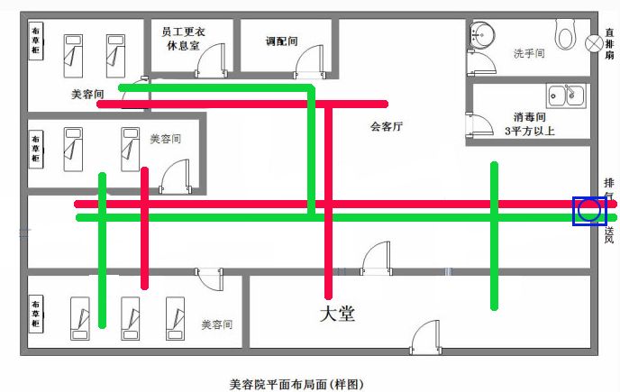 美容美發(fā)店新風(fēng)系統(tǒng)設(shè)計(jì)圖