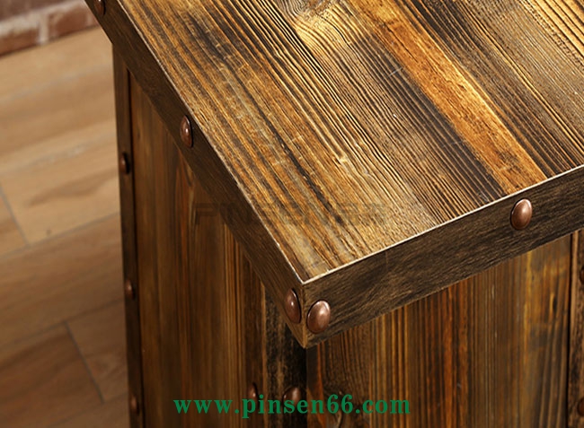 主題餐廳火鍋桌椅 復(fù)古工業(yè)風(fēng)碳化實木燒烤桌子 電磁爐烤涮一體